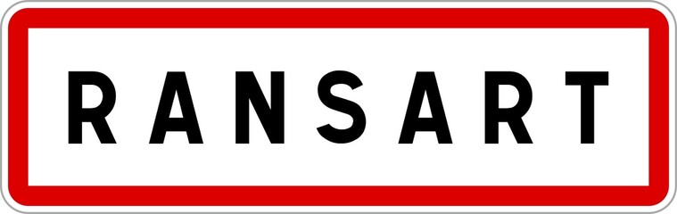 Panneau entrée ville agglomération Ransart / Town entrance sign Ransart