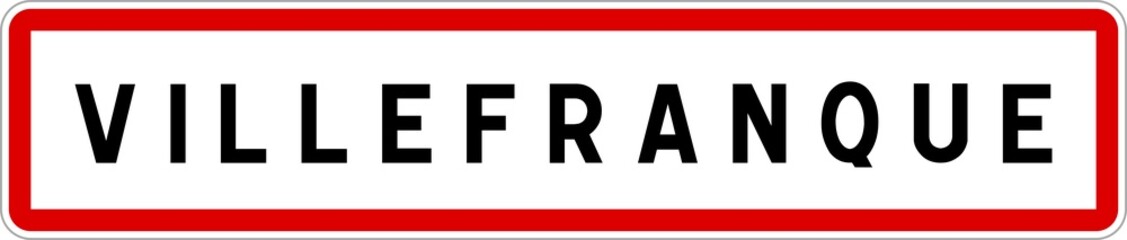 Panneau entrée ville agglomération Villefranque / Town entrance sign Villefranque