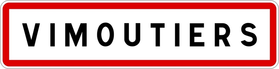 Fototapeta premium Panneau entrée ville agglomération Vimoutiers / Town entrance sign Vimoutiers