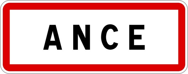 Panneau entrée ville agglomération Ance / Town entrance sign Ance