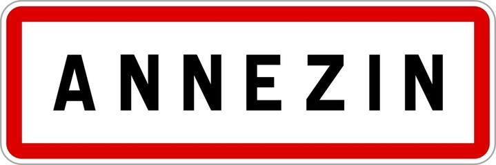 Obraz premium Panneau entrée ville agglomération Annezin / Town entrance sign Annezin