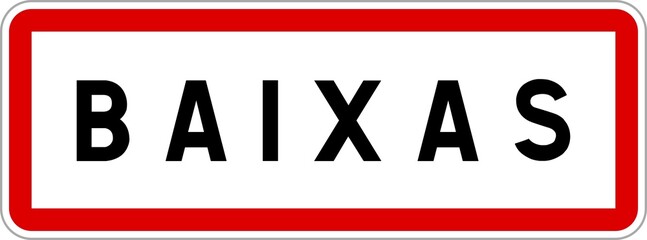 Panneau entrée ville agglomération Baixas / Town entrance sign Baixas © BaptisteR