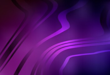 Dark Pink vector background with curved lines.