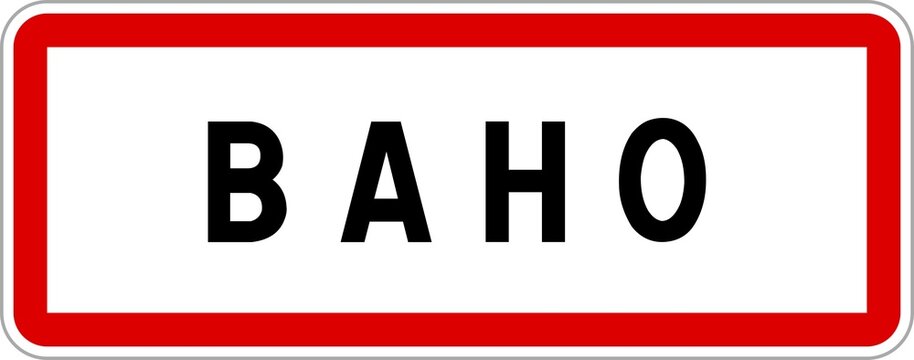 Panneau entr&eacute;e ville agglom&eacute;ration Baho / Town entrance sign Baho