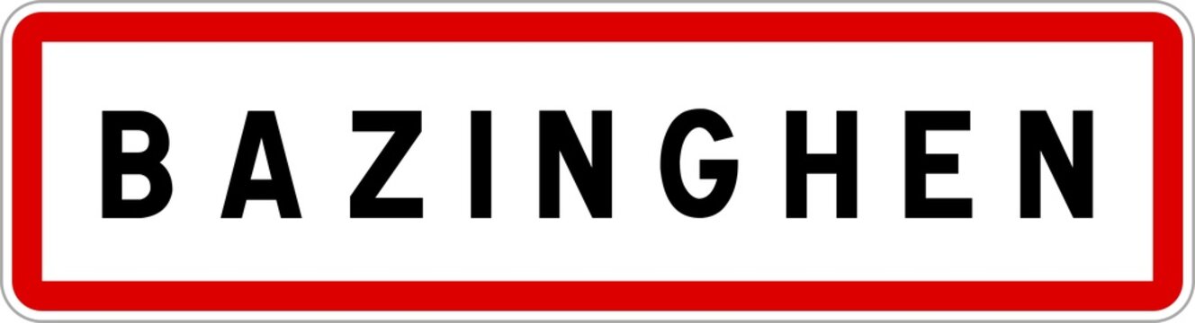 Panneau entrée ville agglomération Bazinghen / Town entrance sign Bazinghen