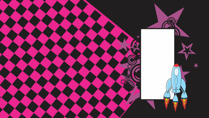 spaceship cartoon background illustration vector