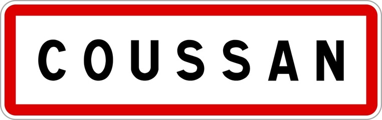 Panneau entrée ville agglomération Coussan / Town entrance sign Coussan