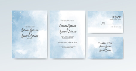 Wedding invitation with abstract watercolor background