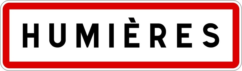 Panneau entrée ville agglomération Humières / Town entrance sign Humières