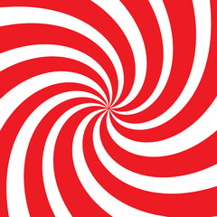 Twisted red and white radial lines. Visual vibrating effect.