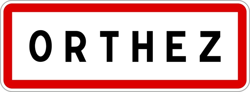 Panneau entr&eacute;e ville agglom&eacute;ration Orthez / Town entrance sign Orthez