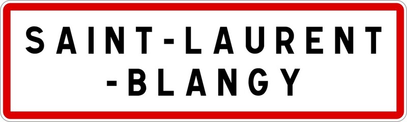 Panneau entrée ville agglomération Saint-Laurent-Blangy / Town entrance sign Saint-Laurent-Blangy