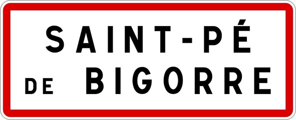 Panneau entrée ville agglomération Saint-Pé-de-Bigorre / Town entrance sign Saint-Pé-de-Bigorre