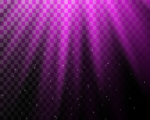 Shining bright star, the star flashed with radiance, glitter and dust of purple light exploded on a transparent background, purple light effect