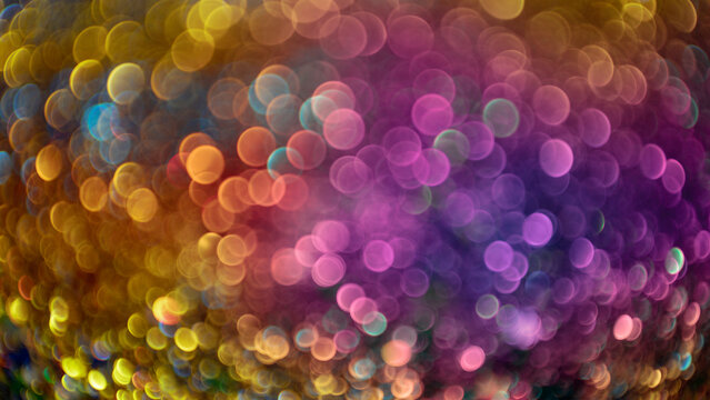 Texture and background of bukeh of various colors, especially purples, pinks, blues and yellows of different sizes and perfect for backgrounds and textures for graphic design