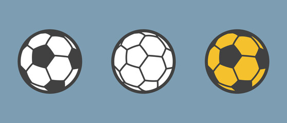 Football Soccer ball set vintage design. Vector Illustration