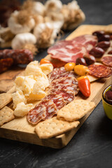 Charcutierie board with various cold cuts