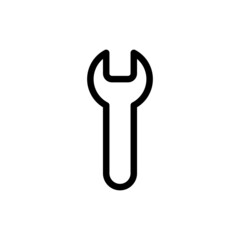 Set of black vector icons, isolated against white background. Flat illustration on a theme wrench