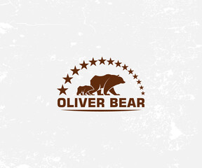 bear logo vintage vector illustration template icon design. arrow adventure sign for travel company