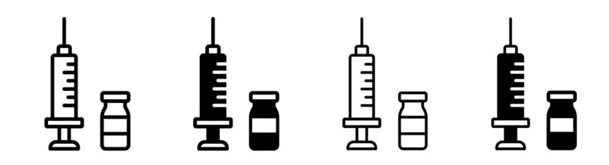 Vaccine icon set isolated, Vaccine symbol, Vaccine sign. Vector illustration