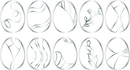 Obraz premium Silver easter egg stickers