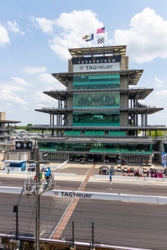 Yard Of Bricks, Start Finish Line, And Pagoda At Indianapolis Motor Speedway. Hosting The Indy 500 And Brickyard 400, IMS Is The Racing Capital Of The World.