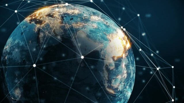 Animation of network of connections over globe