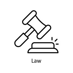 Law vector outline icon for web isolated on white background EPS 10 file