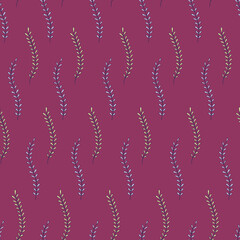 Seamless vector pattern of graphic herbal elements. Background for greeting card, website, printing on fabric, gift wrap, postcard and wallpapers.