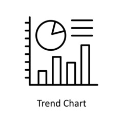 Trend Chart vector outline icon for web isolated on white background EPS 10 file