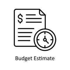 Budget Estimate vector outline icon for web isolated on white background EPS 10 file