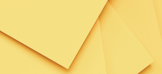 Abstract monochrome creative paper texture background. Minimal geometric pastel yellow color shapes and lines. Top view