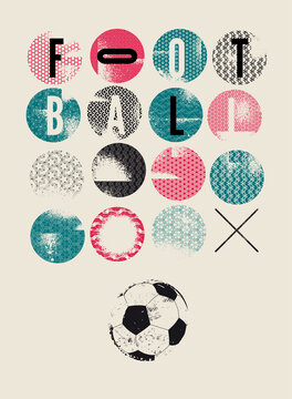 Football typographical vintage grunge style poster design. Retro vector illustration.