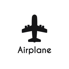 simple black airplane icon design