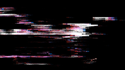 Digital glitch background. Abstract noise effect. Computer screen error. Technical problem. Computer virus. No television signal. 3D rendering.