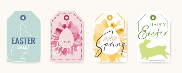 Set of cute Easter gift tags