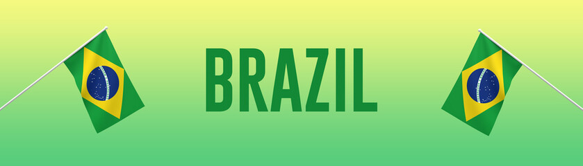 Fototapeta na wymiar 3d illustration. A beautiful view of Brazil flag on a gradient background.