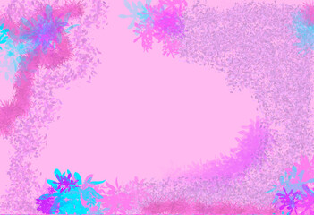 Fototapeta na wymiar Vibrant bright pink and purple watercolor artistic splashes background