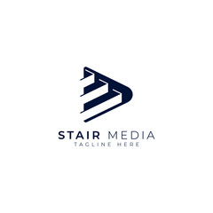 stairs media logo design concept success steps logo  for corporate business company