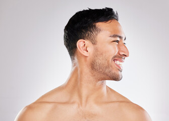Obraz premium Admire those with inner-peace. Cropped studio shot of a handsome young man posing against a grey background.