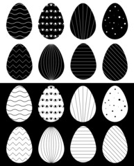 Vector Easter pattern with Easter egg drawings. Easter egg. Ornament easter eggs set. vector illustration.