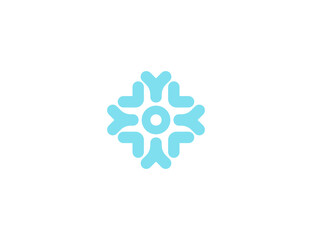 Snowflake vector flat emoticon. Isolated Snow illustration. Snowflake icon