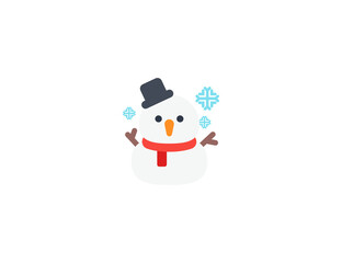 Snowman vector flat emoticon. Isolated Snowman illustration. Snowman icon