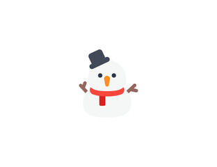 Snowman Without Snow vector flat emoticon. Isolated Snowman illustration. Snowman icon