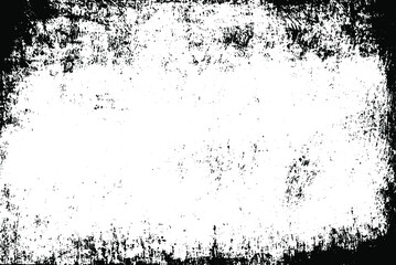 Fototapeta premium Grunge border vector texture background. Abstract frame overlay. Dirty and damaged backdrop. Vector graphic illustration with transparent white. EPS10.