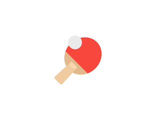 Ping Pong vector flat emoticon. Isolated Table Tennis illustration. Table Tennis Paddle and Ball icon