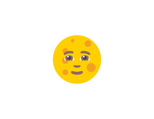 Full Moon Face vector flat emoticon. Isolated Full Moon Face illustration. Full Moon Face icon