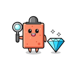 Illustration of brick character with a diamond