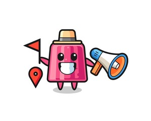 Naklejka premium Character cartoon of jelly as a tour guide