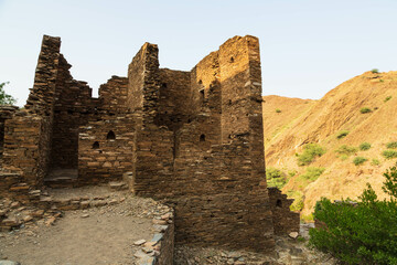 Mardan Takht-i-Bahi Throne of the Water Spring View of the Buddhist Monastery at sunset. Pakistan